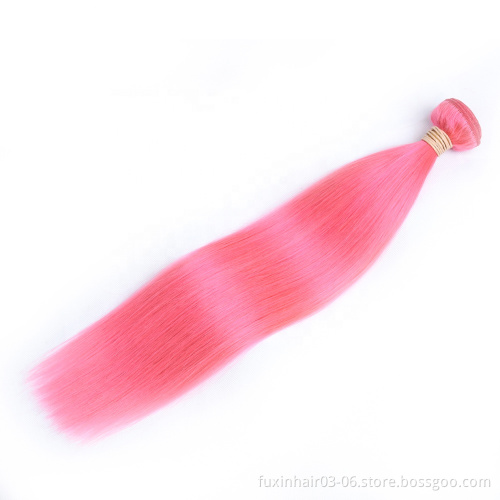 9a Grade Virgin Hair Wholesale Halloween Costumes Pink Straight Hair Extension Remy Hair WEAVING Silky Straight Wave >=45%